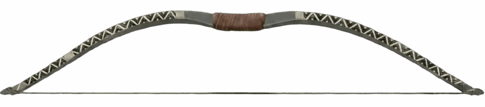 Handcrafted traditional recurve bow featuring tribal engraved patterns and leather-wrapped grip, designed for historical archery, target shooting, and traditional bow hunting.